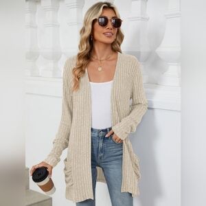 Women's Cream Cardigan Sweater